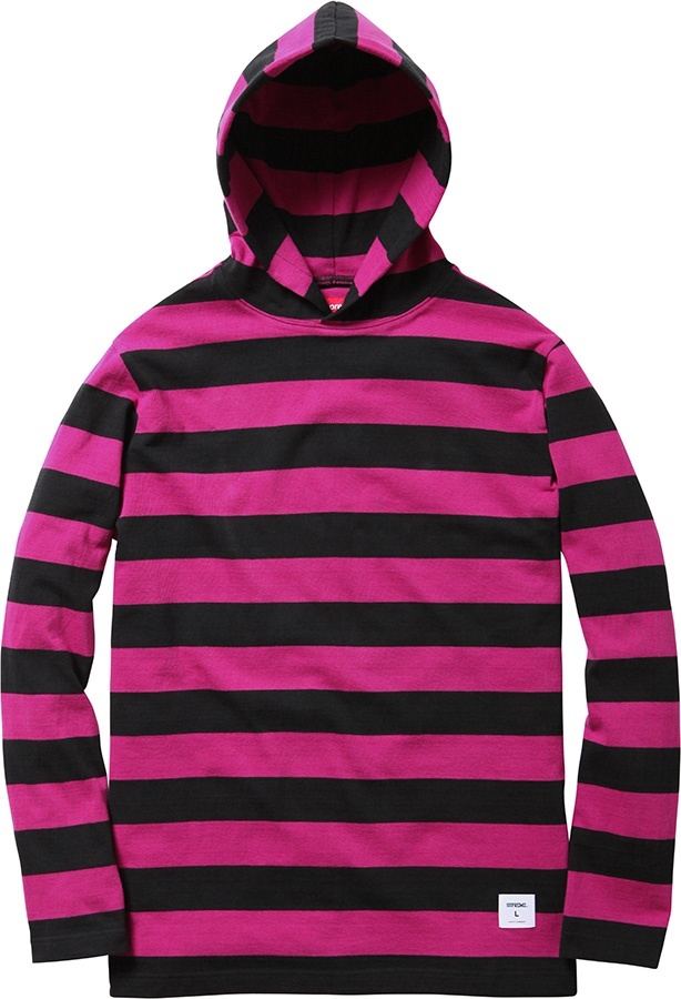 Hooded L/S Striped Tee view 2